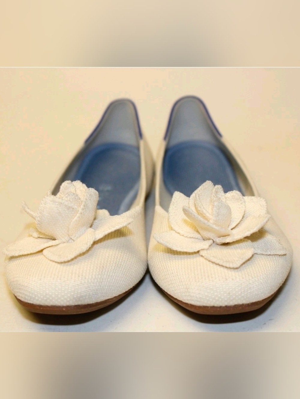 Rothy's Ivory Petal Ballet Flat with Flower AccentRothy's The Petal Square 7 - Picture 6 of 14